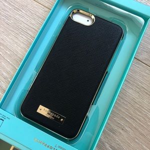 Kate Spade Black Gold Saffiano Wrap Case iPhone 7